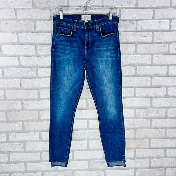 Current/Elliott The High Waist Stiletto Divina With Uneven Hem Jeans Size 28 - Picture 3 of 8